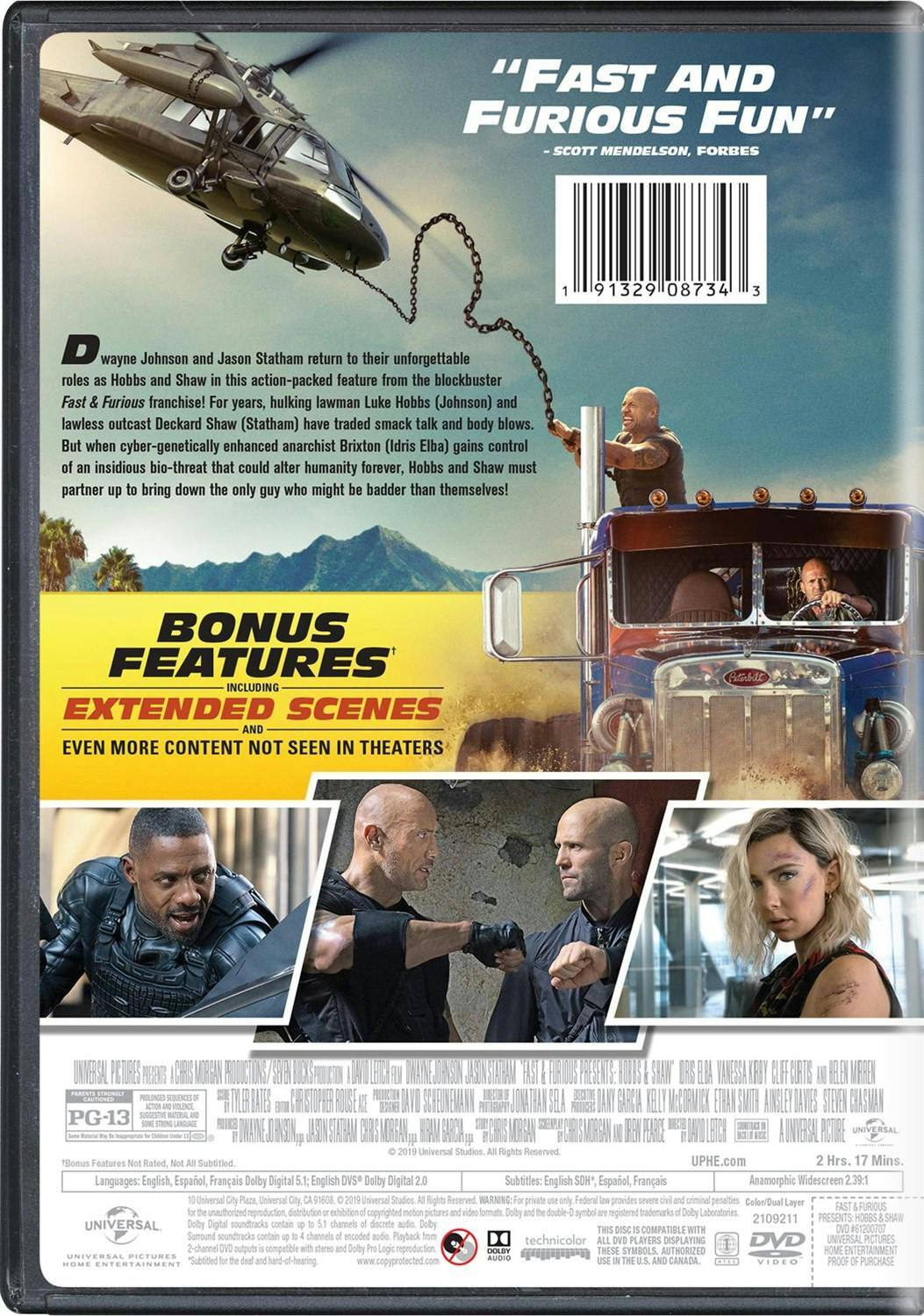 Back. Fast & Furious Presents: Hobbs & Shaw (Digital) [DVD].
