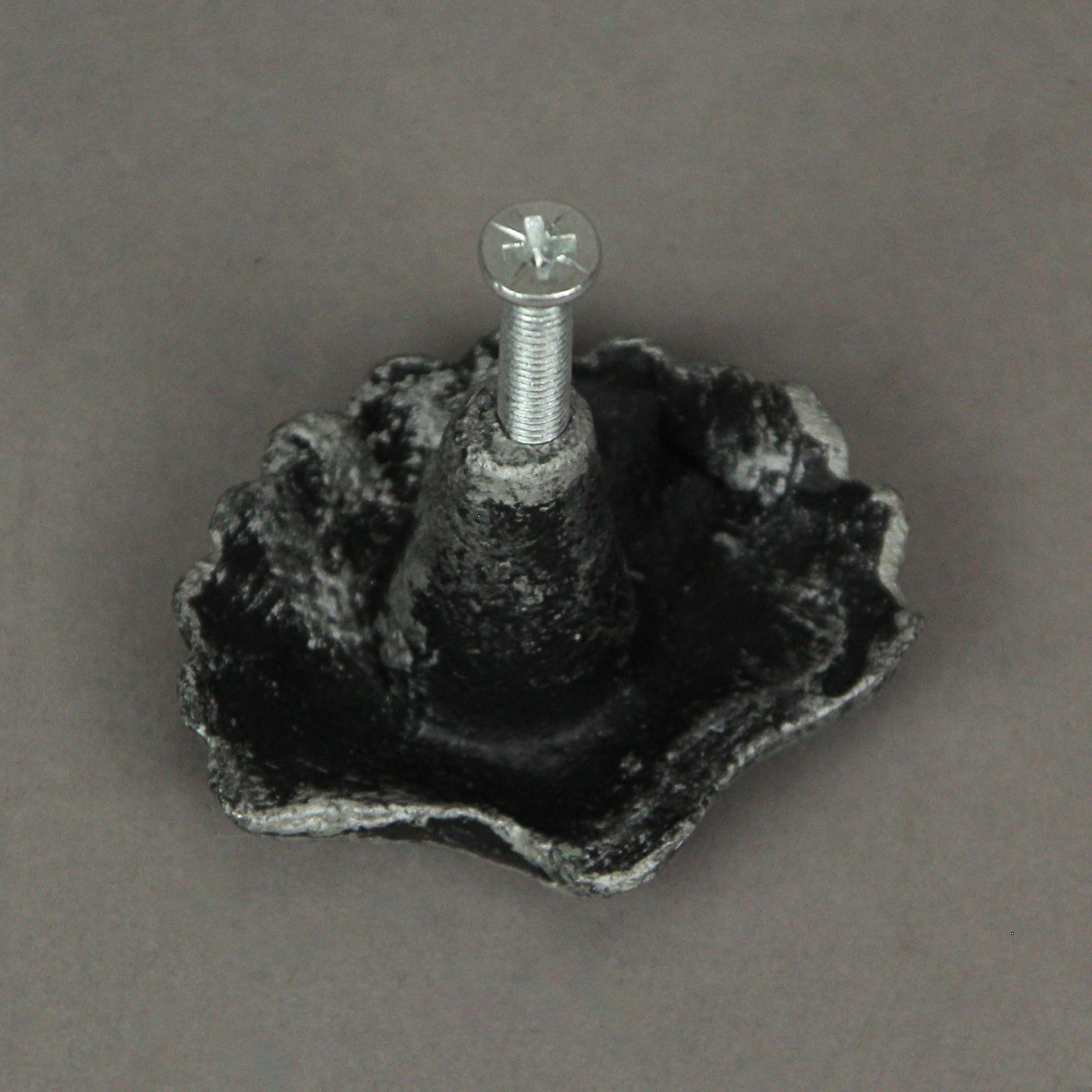 Alt View 8. Zeckos - Set of 6 Silver Cast Iron Scallop Sea Shell Drawer Pulls Nautical Cabinet Knobs - Silver.