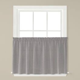 SKL Home - Saturday Knight Ltd Nelson Versatile Tailored Window Tier - 2 Piece - 57" x 36" - Silver
