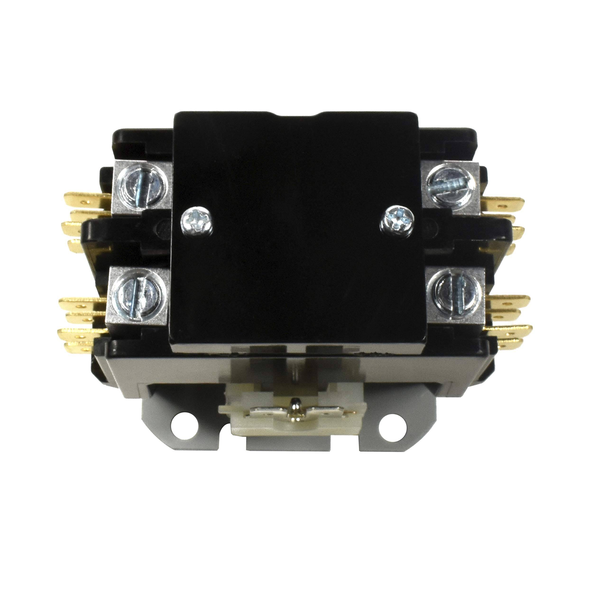 Alt View 1. HQRP - Double Pole 40 Amp 24 V AC Condenser Contactor UL Listed Replacement for Eaton, Siemens, GE, Tyco - black.
