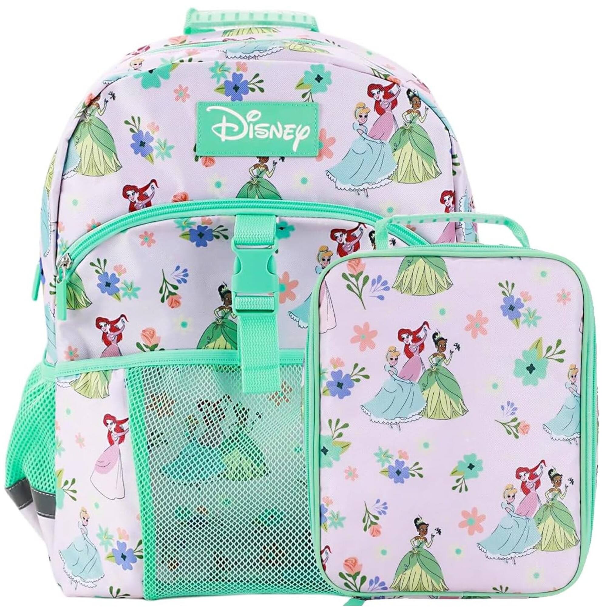 Disney - Princesses 16" Kids Backpack With a matching Lunch Bag for Girls, with a large front Pocket - Assorted Pre-Pack