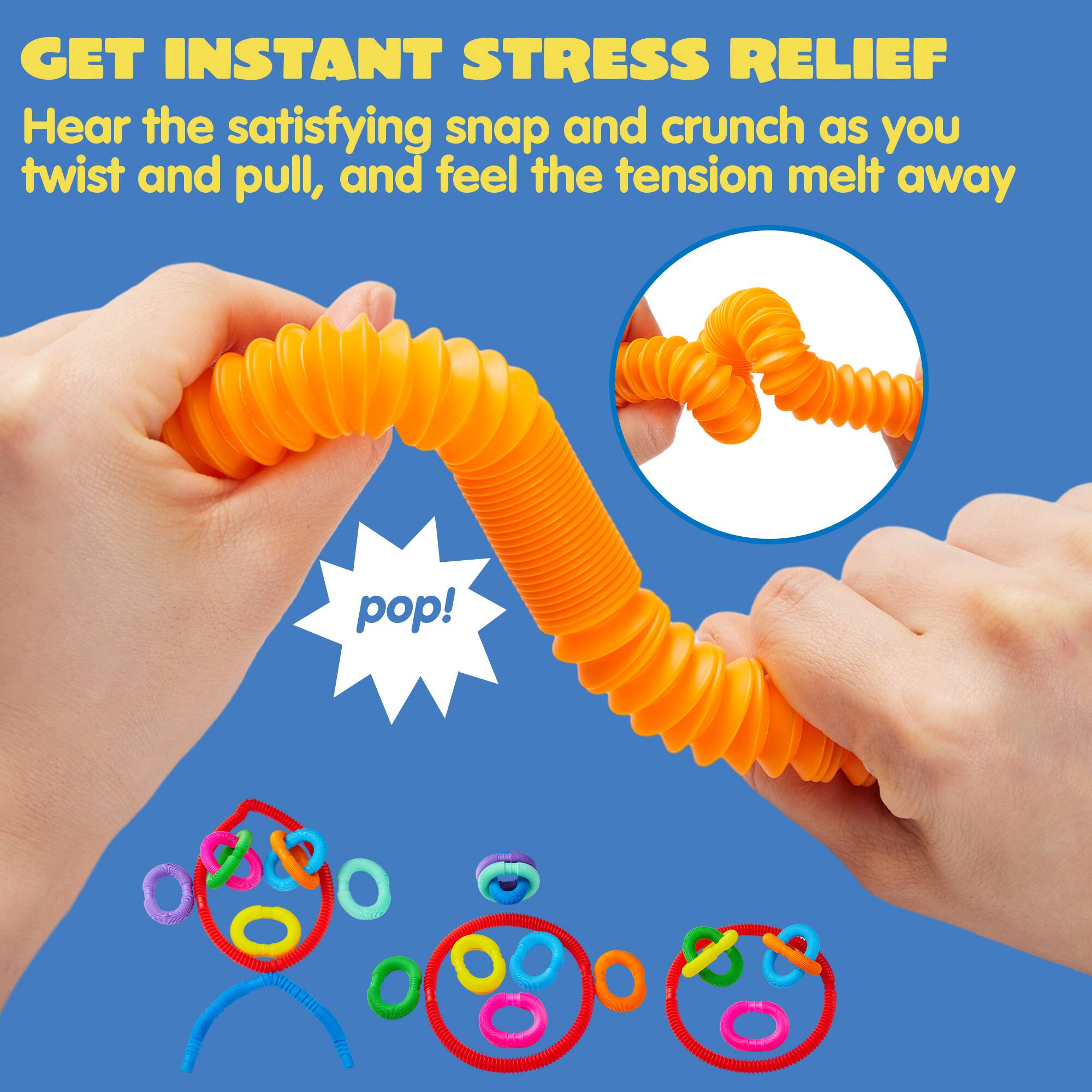 GET INSTANT STRESS RELIEF  
Hear the satisfying snap and crunch as you twist and pull, and feel the tension melt away pop!