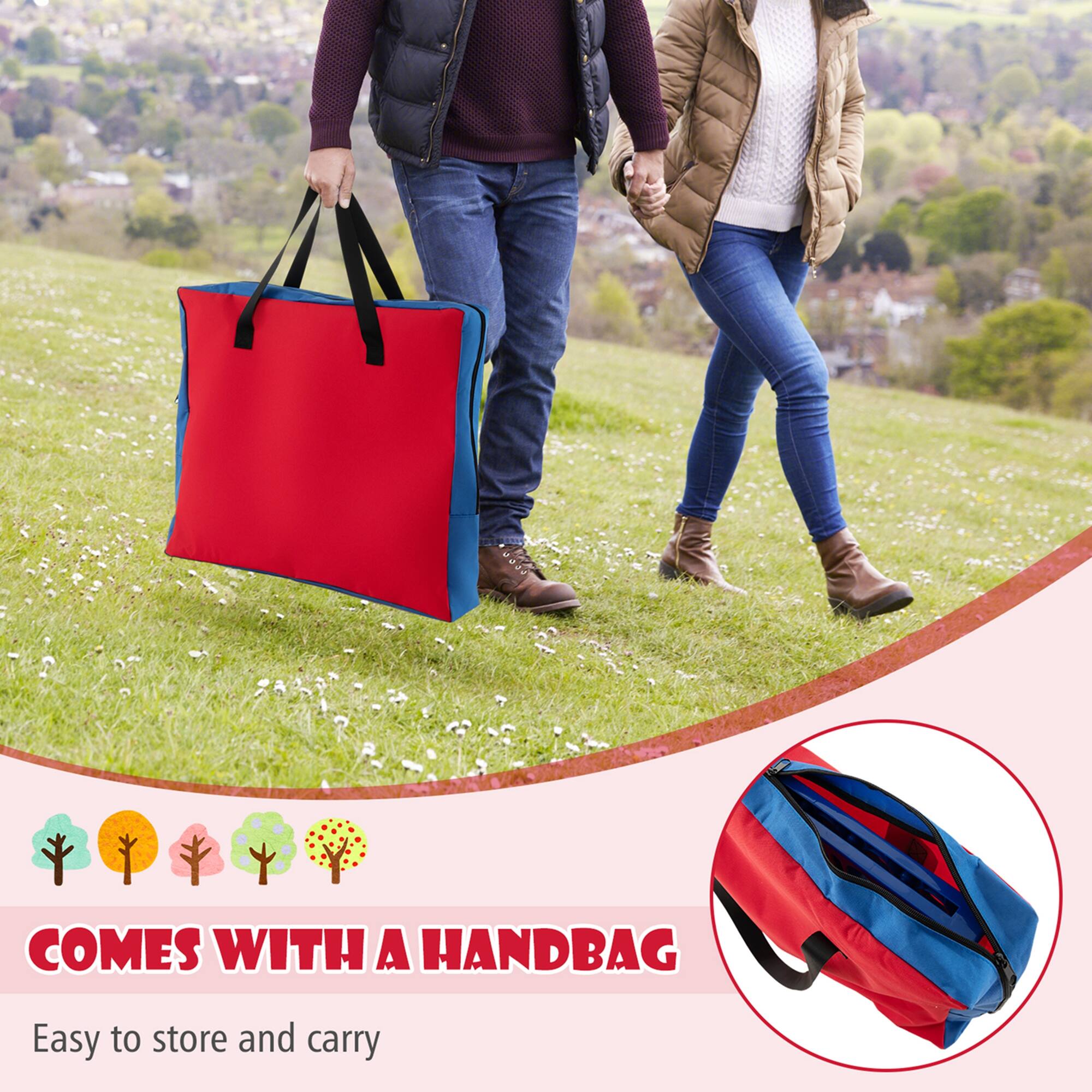 COMES WITH A HANDBAG
Easy to store and carry