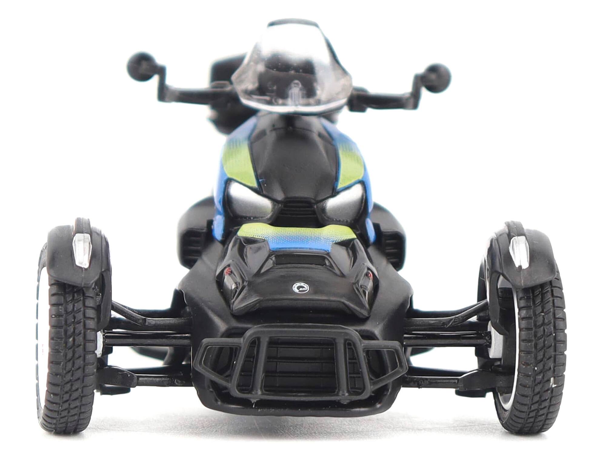 Alt View 3. BRP Models - Can-Am Ryker Rally 3-Wheel Motorcycle Galactic Blue and Black 1/32 Diecast Model by BRP Models.