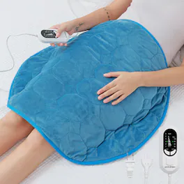 immtree - Weighted Heating Pad 7 lbs 29"x24" - Heated Blanket for Pain Relief - Blue