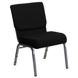 JETRANSPORT - Hercules Series 21''w Stacking Church Chair In Black Fabric - Vein Frame Provide superior seating comfort - Black Fabric/Silver Vein Frame 1 Pack