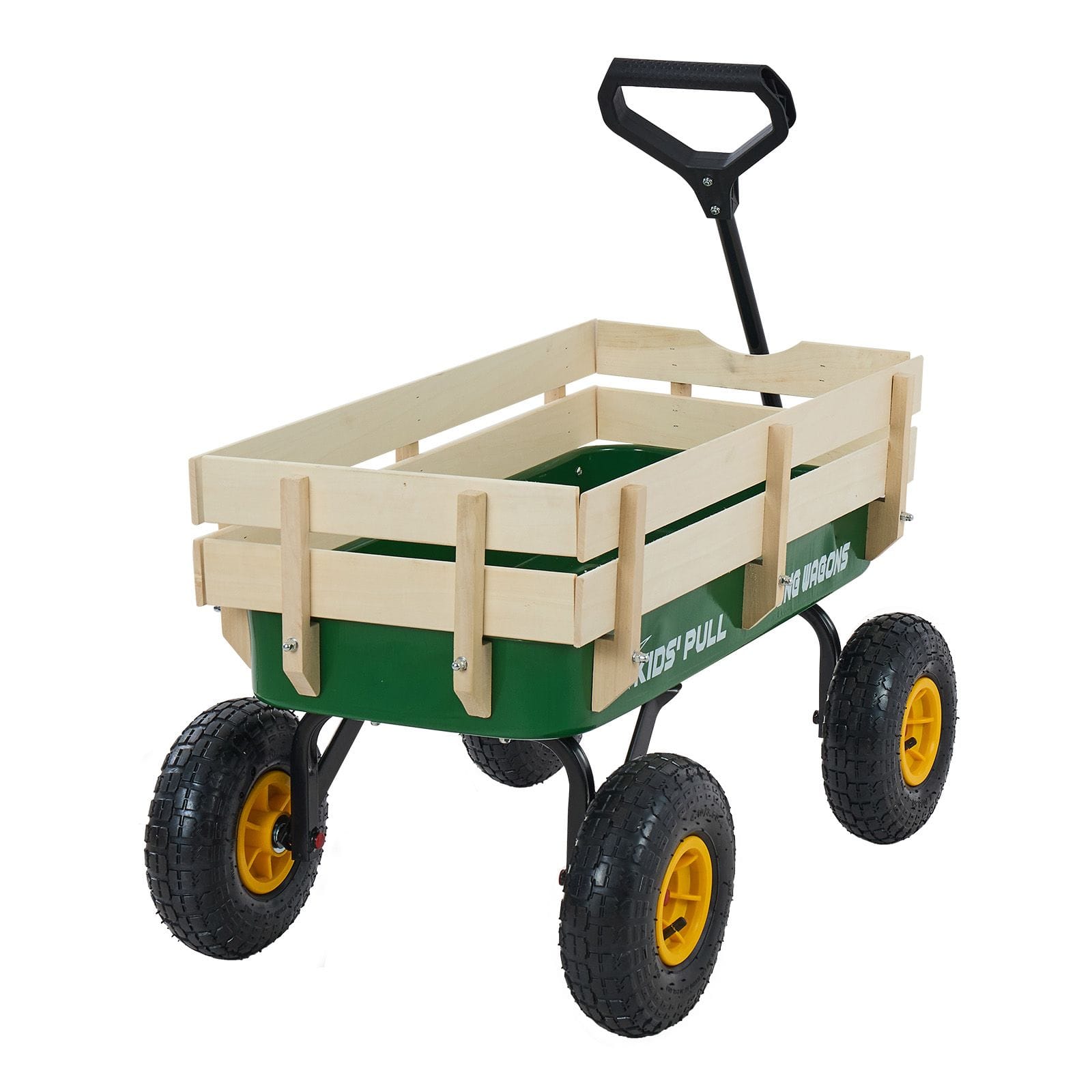 Loheer - Pull-Along Wagon for Kids Heavy Duty Utility Cart with Foldable Wooden Panels and All-Terrain Tires Red Wood price history on PriceWatchPro