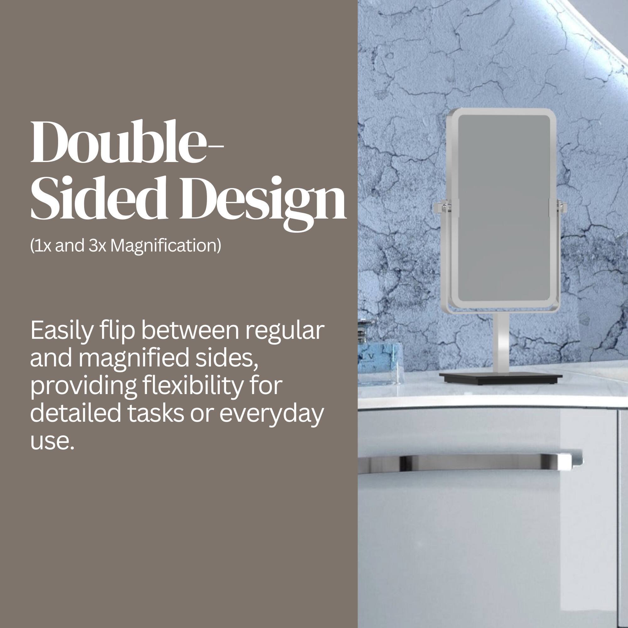 Double-Sided Design (1x and 3x Magnification)  
Easily flip between regular and magnified sides, providing flexibility for detailed tasks or everyday use.