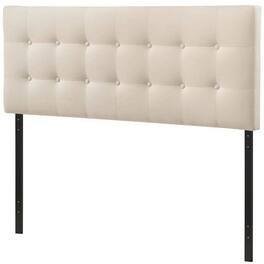 Hivvago - Full size Modern Fabric Upholstered Button Tufted Headboard - Ivory