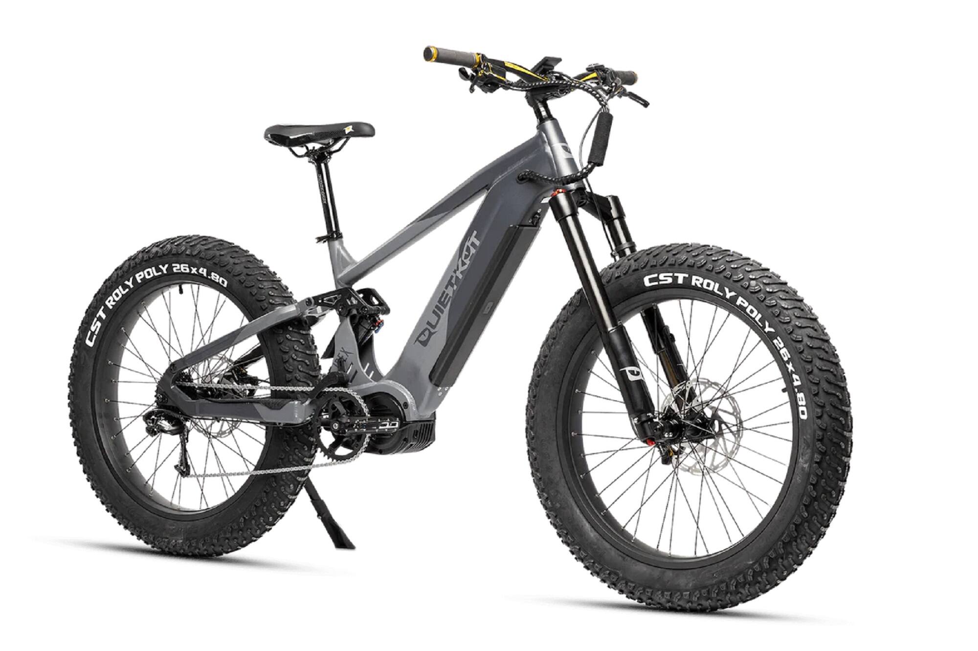 Front. QuietKat - Ibex VPO E-Bike w/ Maximum Operating Range of 63 Miles and w/ Maximum Speed of 28 MPH - Smoke.