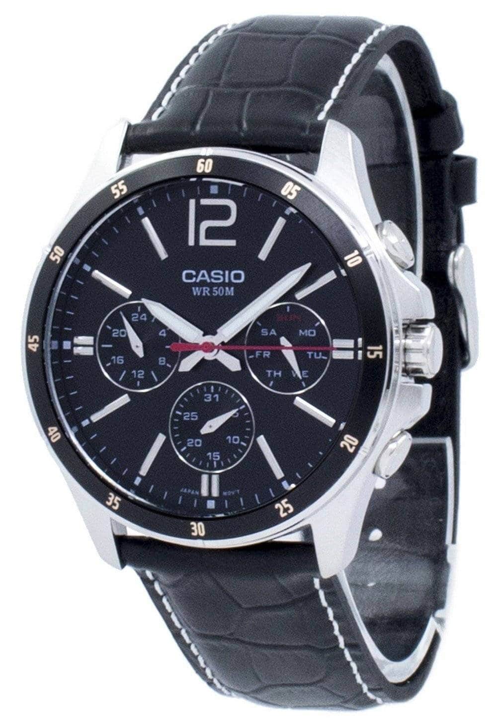 Casio - Enticer Analog Quartz MTP-1374L-1AV Dial Men's Watch 50M - Black