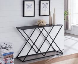 Kings Brand Furniture - Calvert Textured Console Display Table - Black