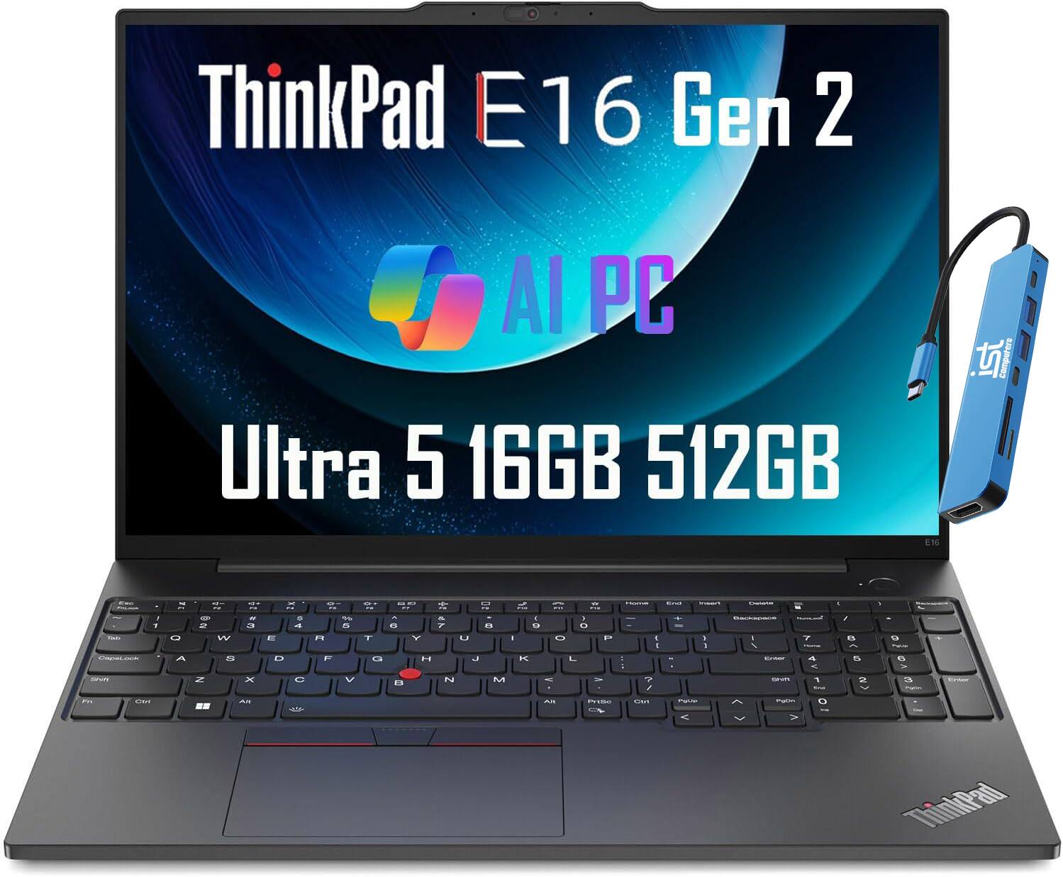 Lenovo - ThinkPad E16 Gen2 16" WUXGA Laptop - Intel Core Ultra 5 with 16GB Memory - 512GB SSD - Windows 11 Pro - Black