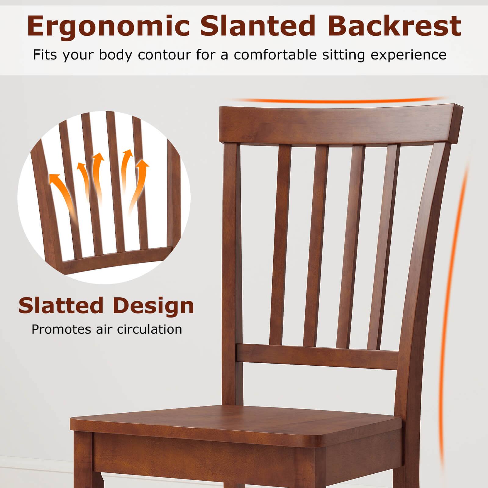 Ergonomic Slanted Backrest  
Fits your body contour for a comfortable sitting experience  

Slatted Design  
Promotes air circulation