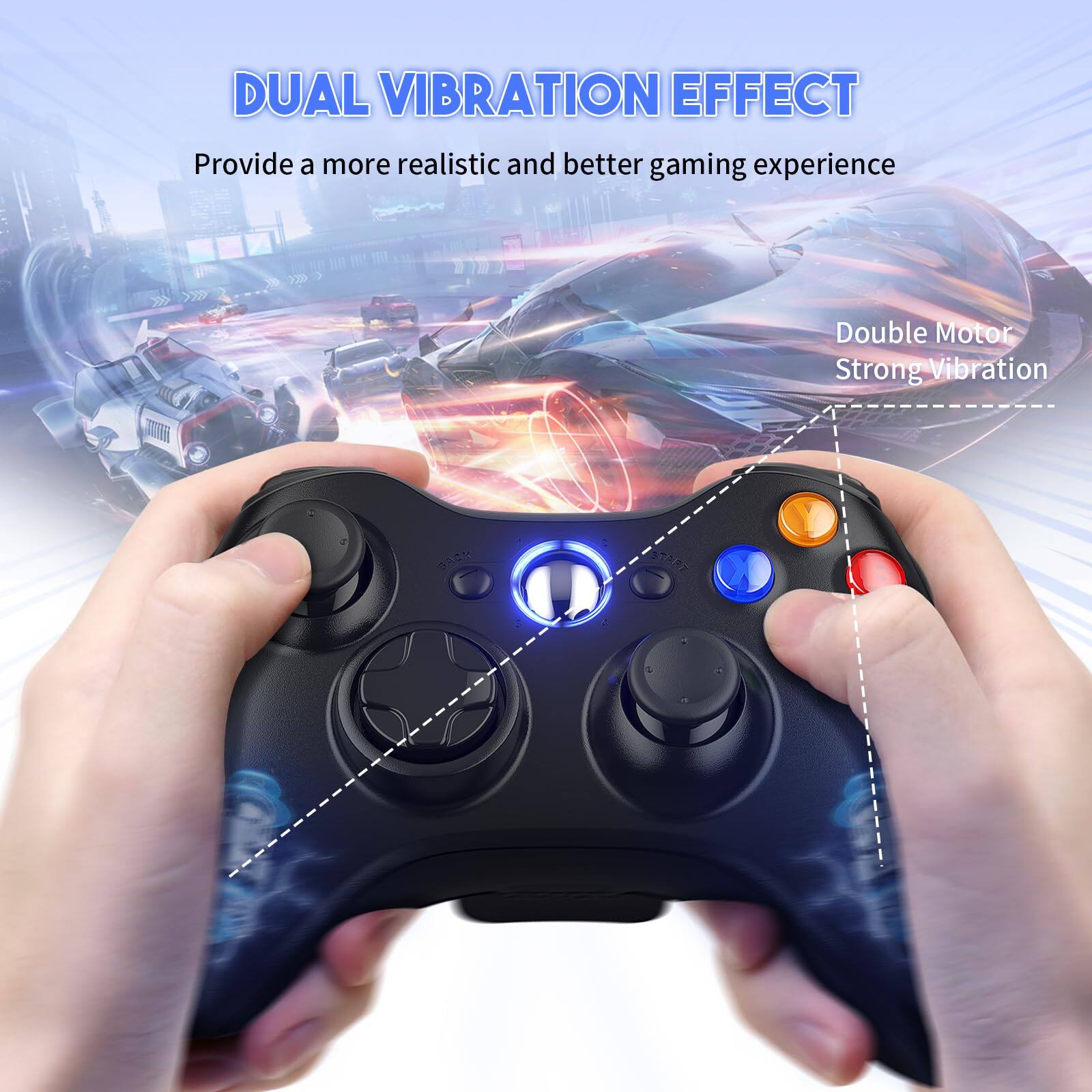 DUAL VIBRATION EFFECT  
Provide a more realistic and better gaming experience  
Double Motor Strong Vibration