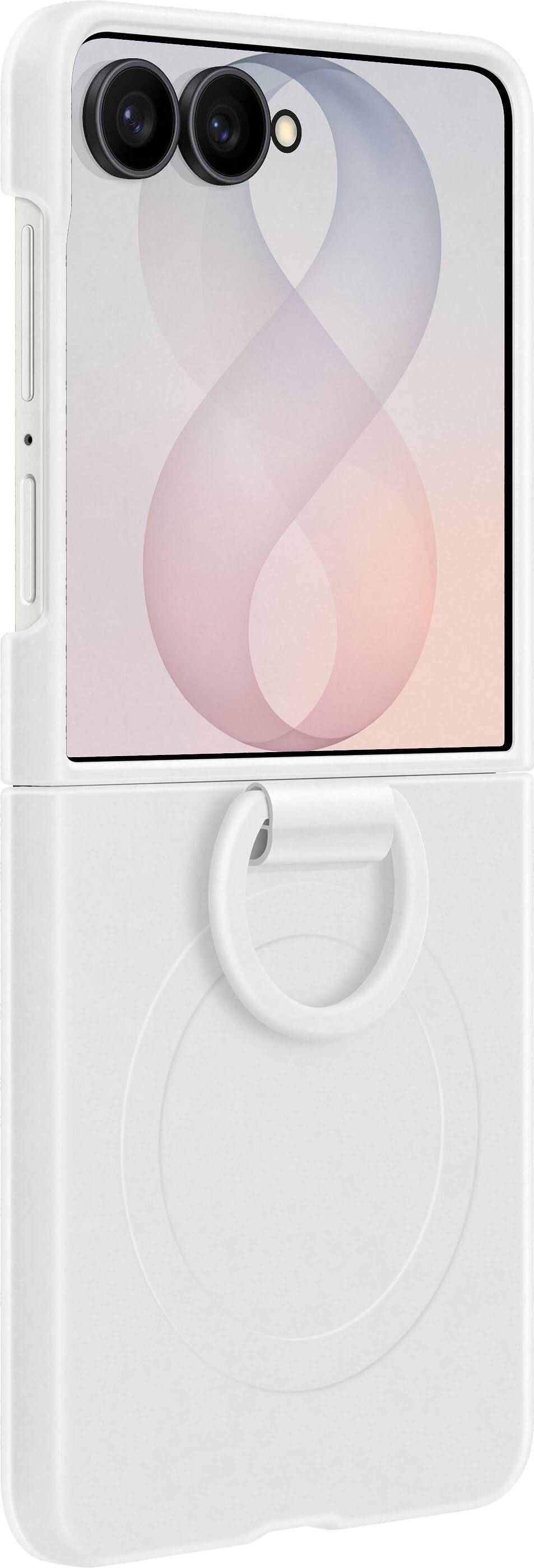 Alt View 4. Samsung - Galaxy Z Flip8 Silicone Ring Magnet Case - Cream.