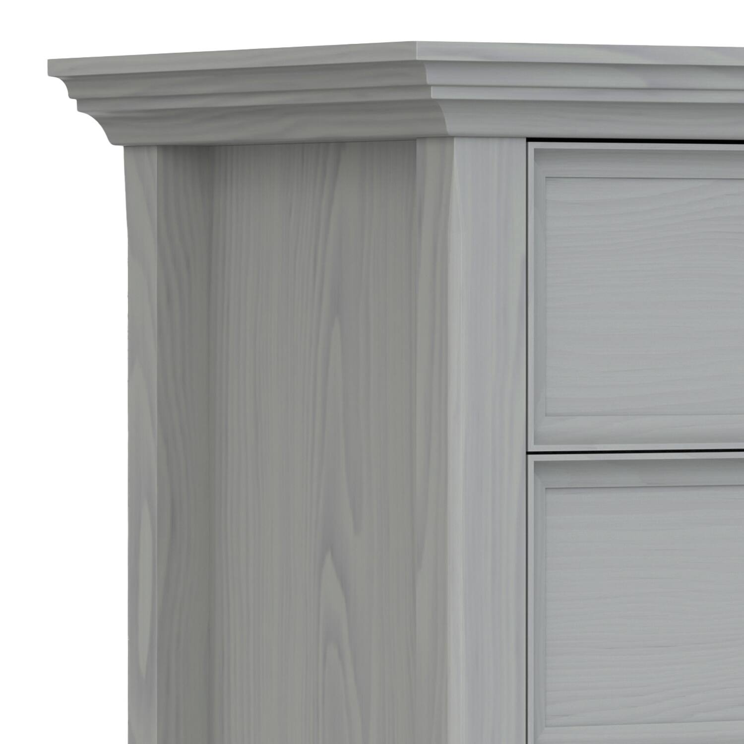 Alt View 2. Simpli Home - Amherst 24 inch Bedside Table (Set of 2) - Fog Grey.