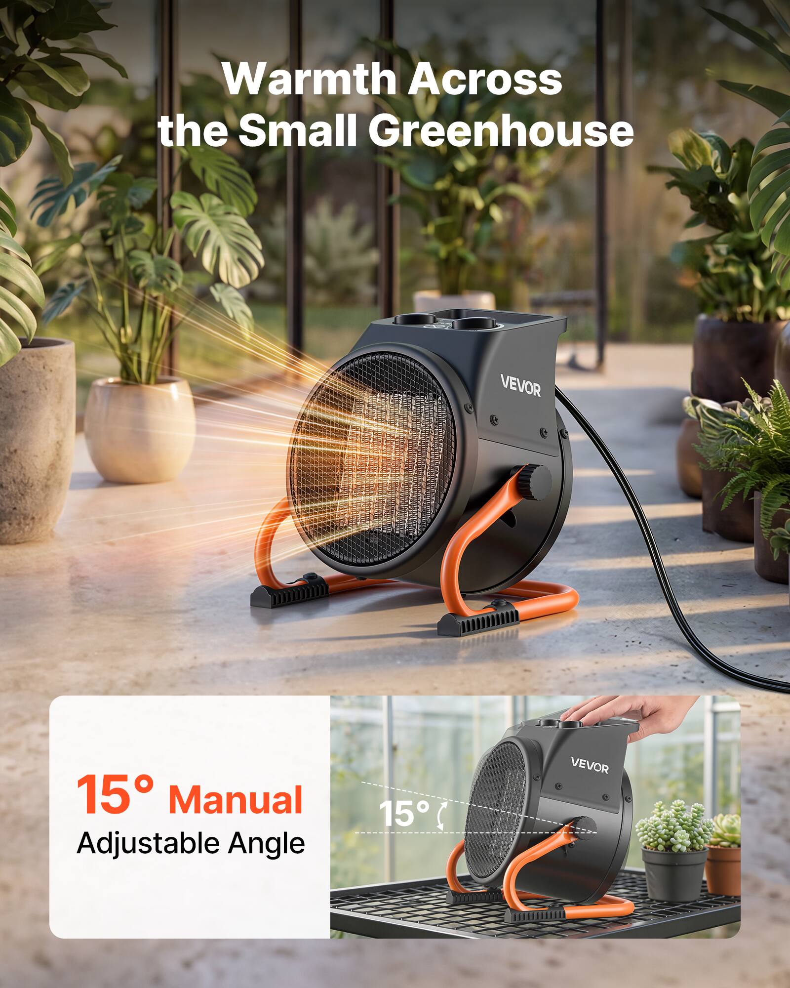 Warmth Across the Small Greenhouse

VEVOR

15° Manual Adjustable Angle