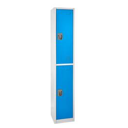 AdirOffice - Storage Locker 629-Series 72" H 2-Tier Steel Key Lock 2-Shelf Locker with Key Lock - Blue