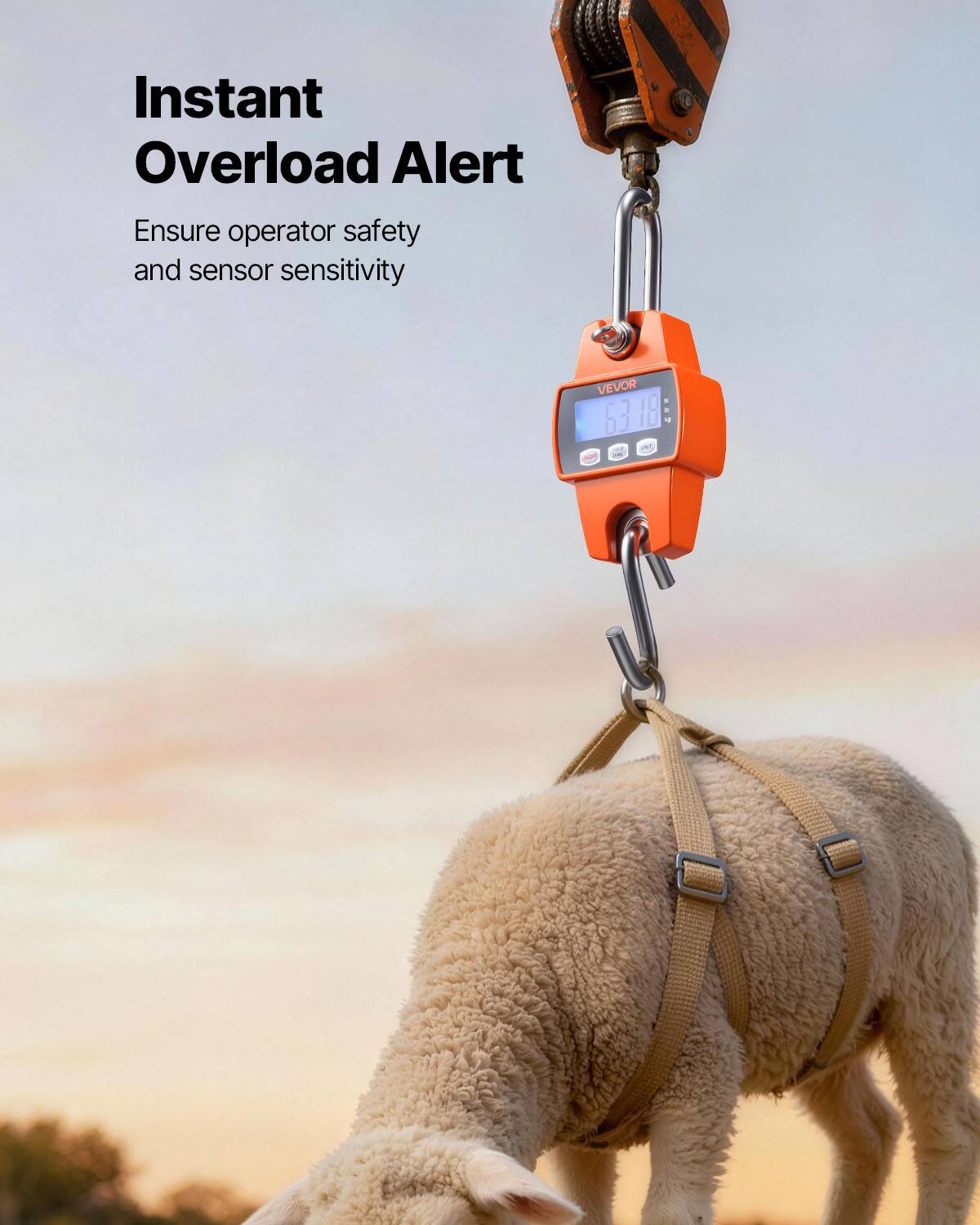 Instant Overload Alert  
Ensure operator safety and sensor sensitivity  
VEVOR 63188
