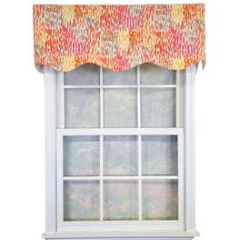 RLF Home - 100% Cotton Dazzle Provance With Poly/Cotton Ivory lining Rod Pocket Valance 50" x 17" - Orange