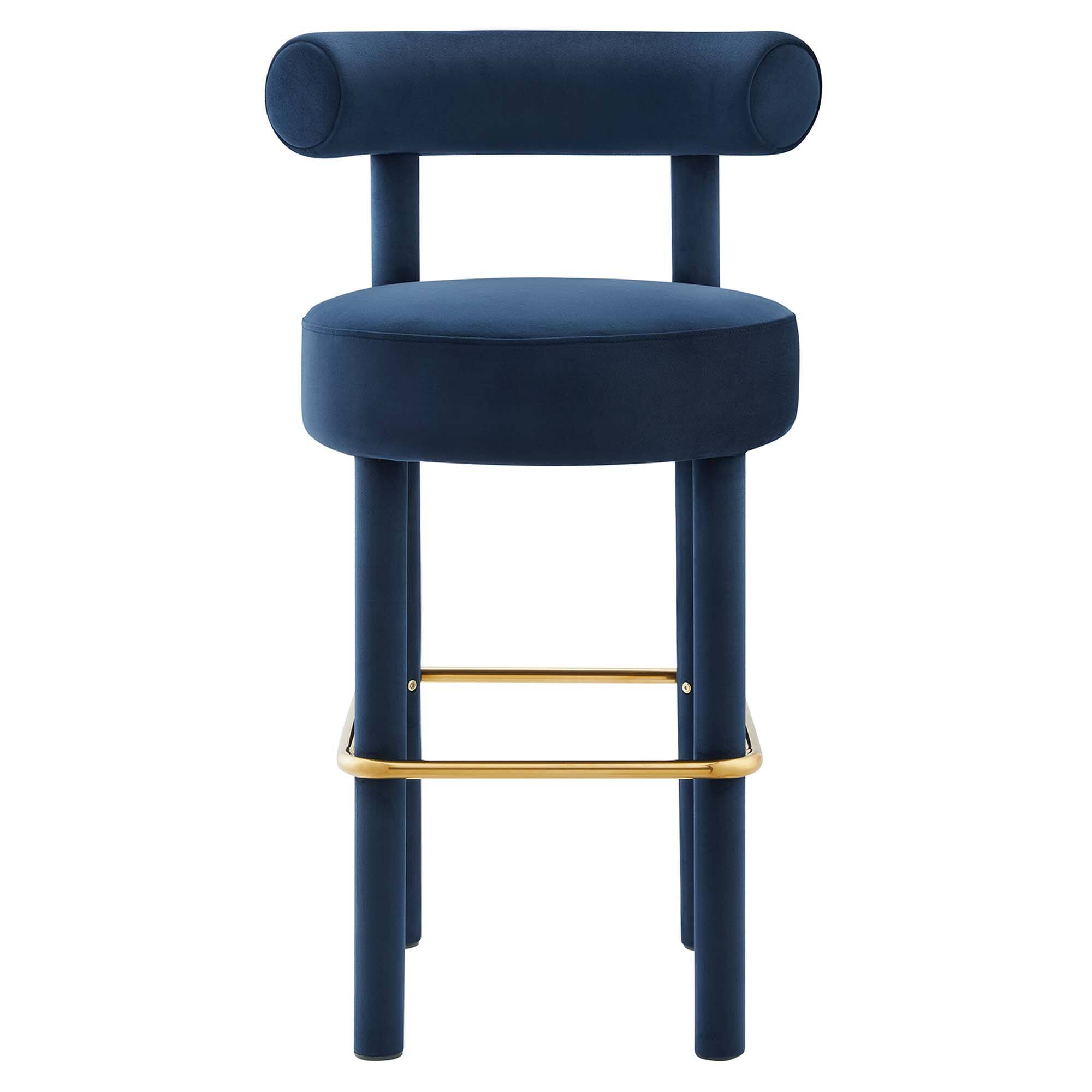 Alt View 2. Modway - Toulouse Performance Velvet Bar Stool by Modway - Yellow.