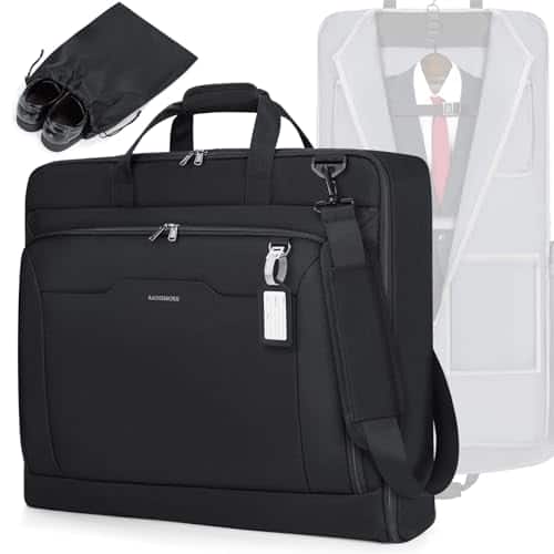 Vulpecula Spade - Garment Bags for Travel Carry On Garment Bag for Hanging Clothes, Suit Bag for Business Trips with Shoes bag & Shoulder - Black