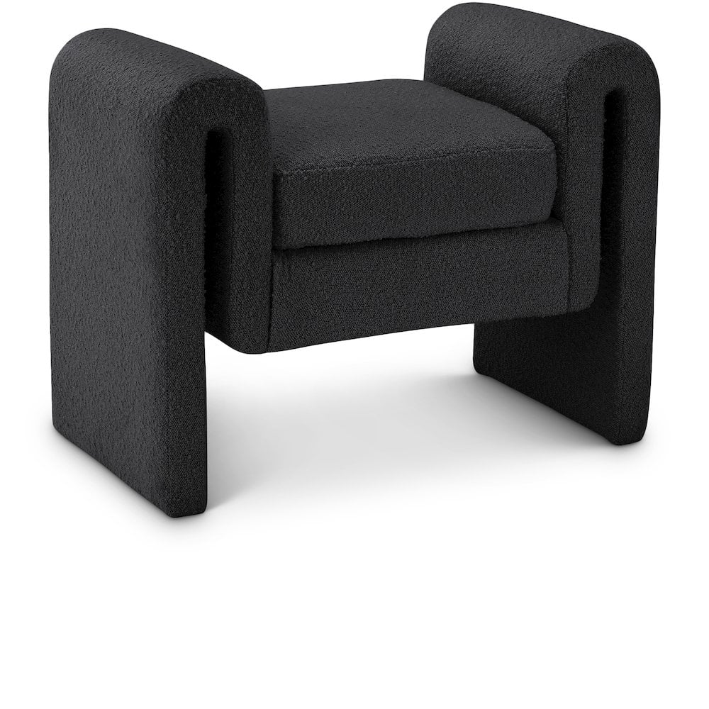 Meridian Furniture - Stylus Boucle Fabric Bench - Black