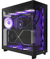 NZXT - H6 Flow RGB ATX Mid-Tower PC Case with Dual Chamber - Black - Front_Zoom