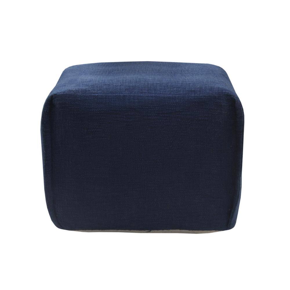 Front. Hivvago - Hivvago 18 Inch Cotton Patchwork Pouf Ottoman - Blue.