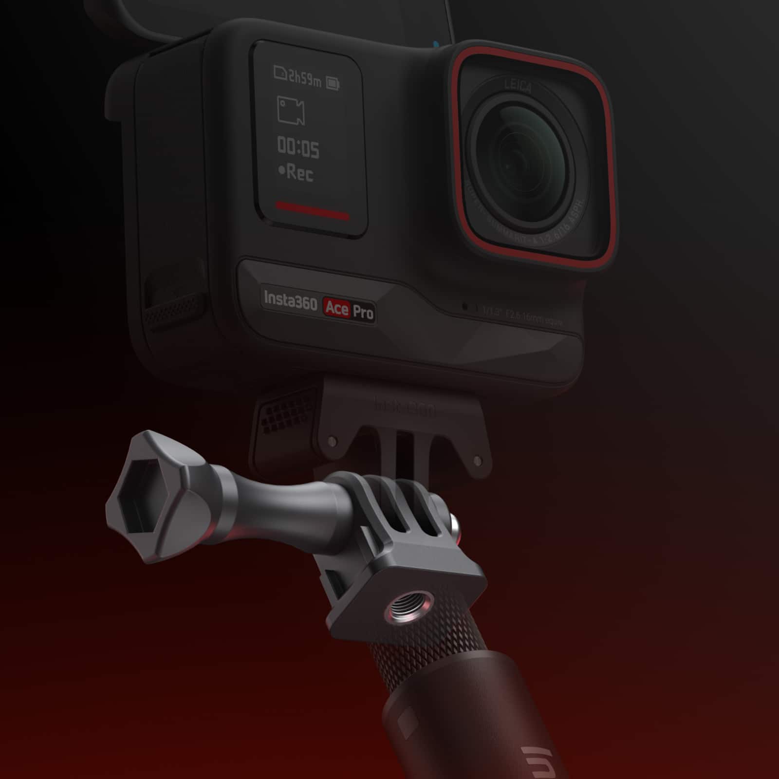 Alt View 12. Insta360 - 3-Prong to 1/4" Adapter - Black.