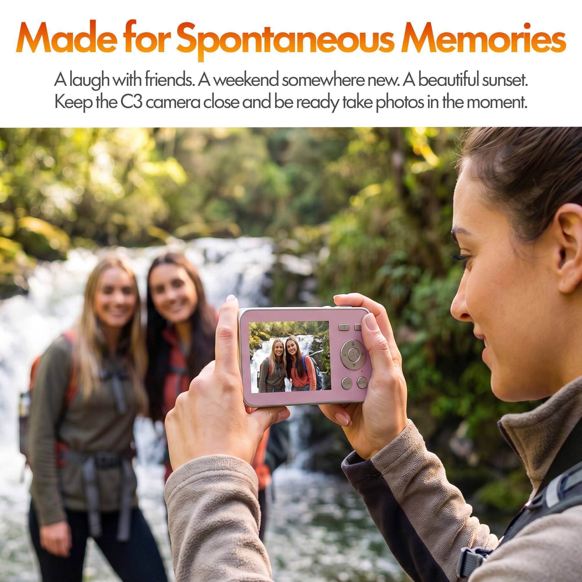 Made for Spontaneous Memories

A laugh with friends. A weekend somewhere new. A beautiful sunset. Keep the C3 camera close and be ready to take photos in the moment.