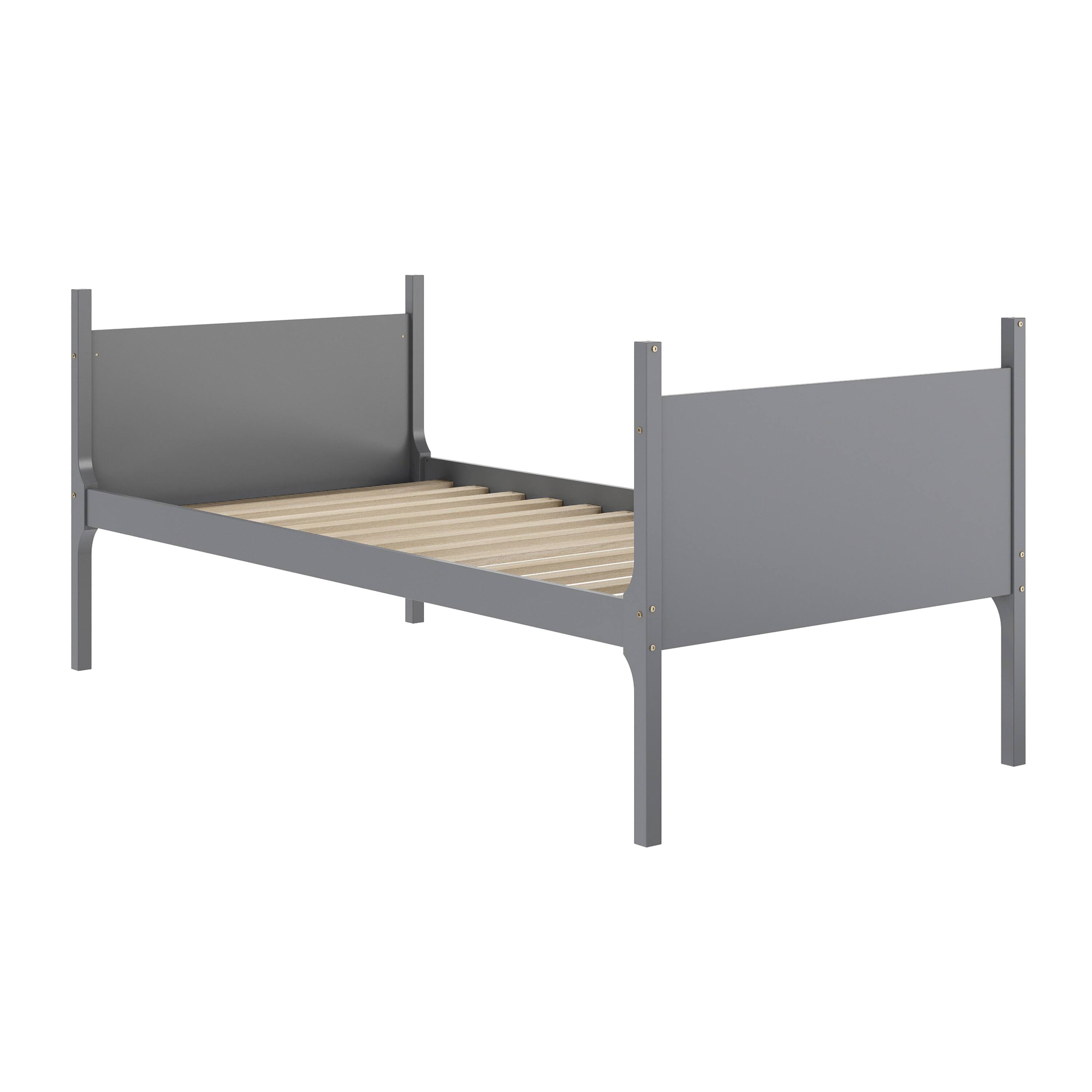 Alt View 10. Emma + Oliver - Samuel Kids Bunk Bed with Convertible, Solid Wood Slatted Frame and Easy-to-Climb Ladder with No Box Spring Required - Gray.