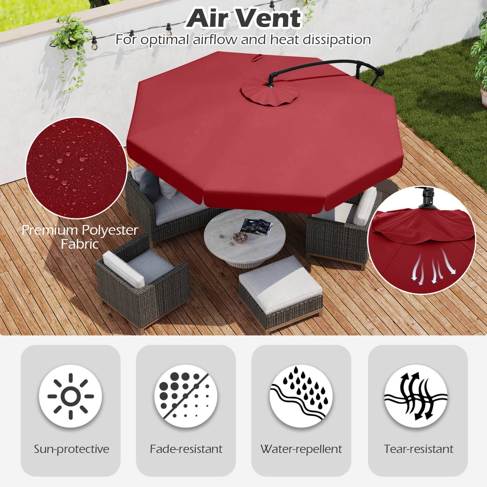 Air Vent For optimal airflow and heat dissipation Premium Polyester Fabric Sun-protective Fade-resistant Water-repellent Tear-resistant