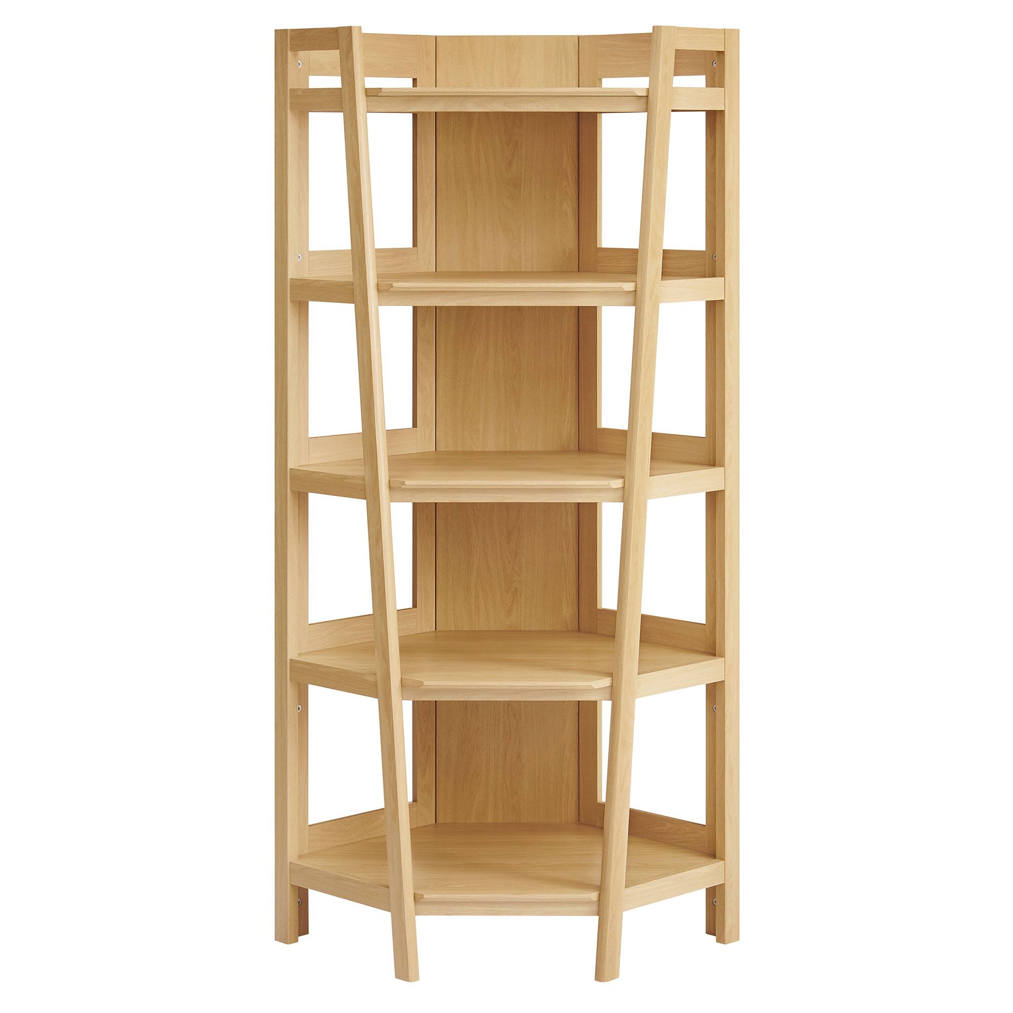 Alt View 2. Modway - Bixby 71 Inch Corner Bookshelf by Modway - Oak.