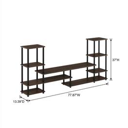 FurniFact - Modern Entertainment Center/Black with Spacious Shelves and Storage - Espresso