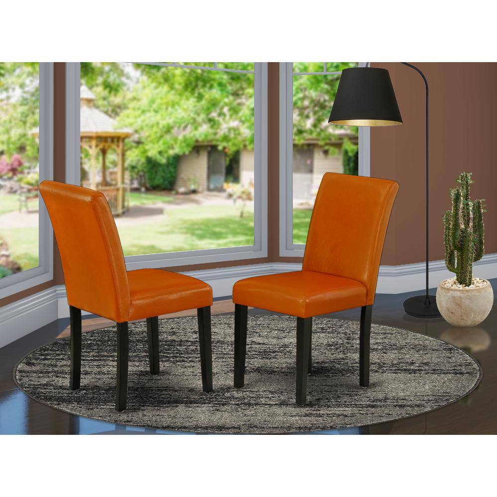 Angle. East West Furniture - Dining Chair Black - Brown.