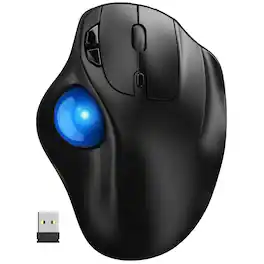 HM 1810 - Trackball Mouse With -level 4g Plug-and-play For Devices 500mah Compatible Pclaptopmacwindows - Wired - Blue Ball
