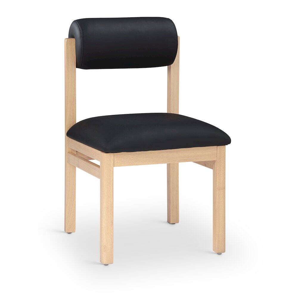 Alt View 1. Meridian Furniture - Roundhill Black Vegan Leather Upholstered Dining Chair, Set of 2 - Black.