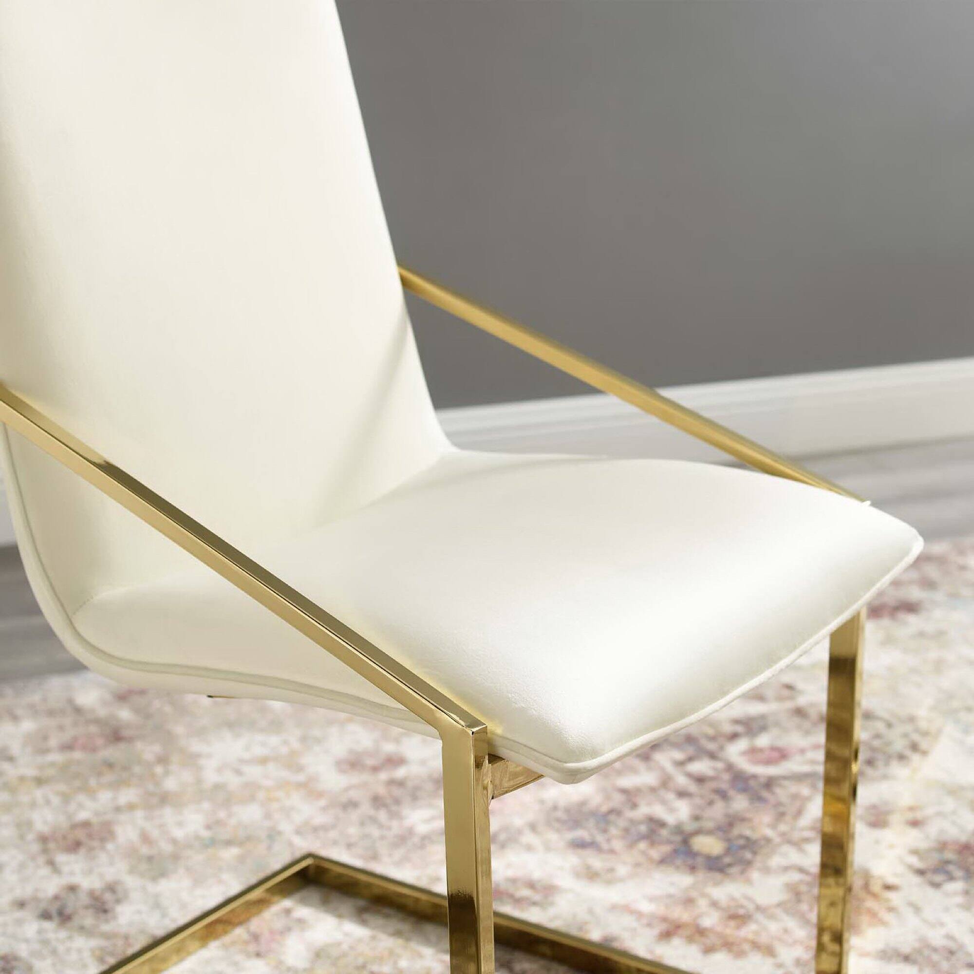 Back. Modway - Pitch Performance Velvet Dining Armchair by Modway - Gold Ivory.