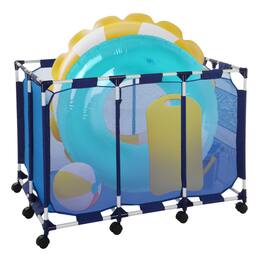 Winado - 47x30x34in Pool Float Storage Organizer, Large Pool Storage Bin with Wheels for Pool Float, Toys Outdoor Indoor Pool - Blue