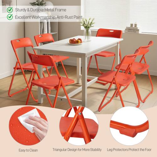 Sturdy & Durable Metal Frame  
Excellent Workmanship, Anti-Rust Paint  
Easy to Clean  
Triangular Design for More Stability  
Leg Protectors Protect the Floor