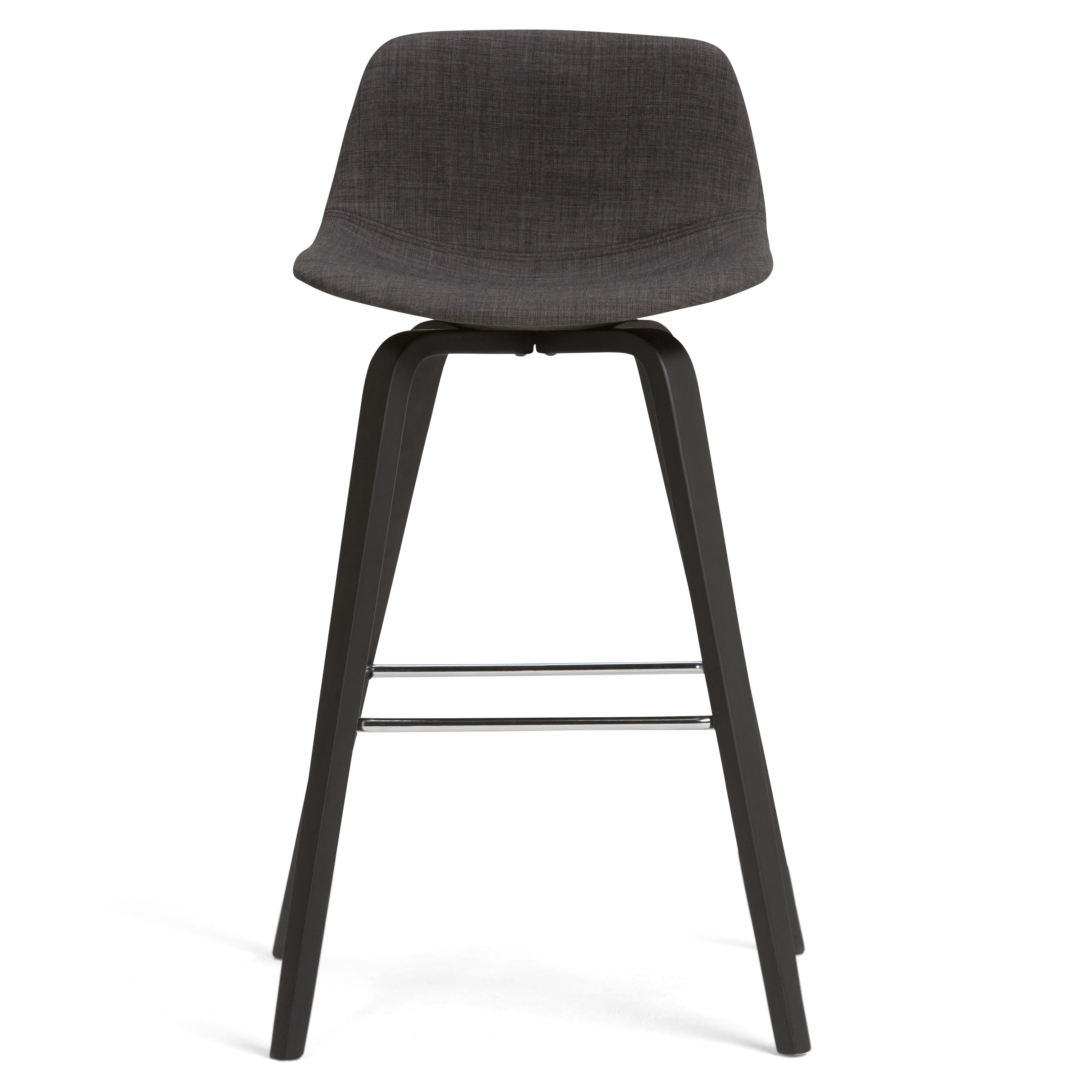 Alt View 11. Simpli Home - Randolph Bentwood Counter Height Stool (Set of 2) - Charcoal Grey, Black.