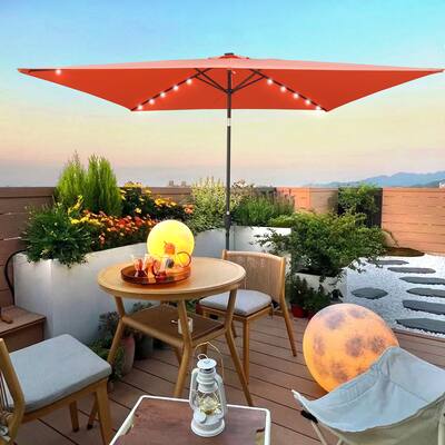 best rectangular patio umbrella with lights MEVBC 10 X 13 FT Cantilever Outdoor LED C charging port MAISON ARTS 15-foot Rectangular Crank