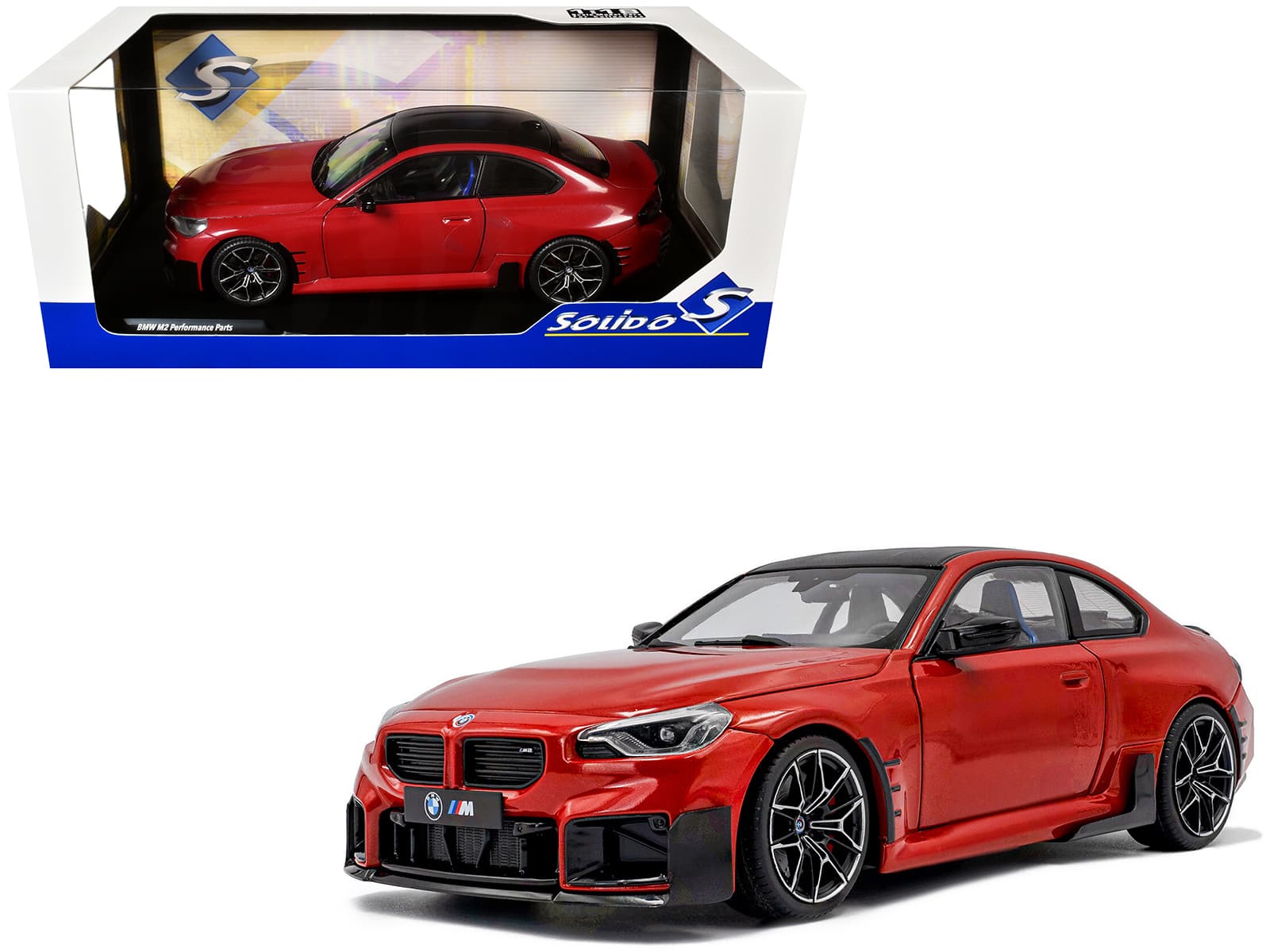 2024 BMW M2 Performance Parts Toronto Red Metallic with Carbon Top 1/18 Diecast Model Car by Solido price history on PriceWatchPro