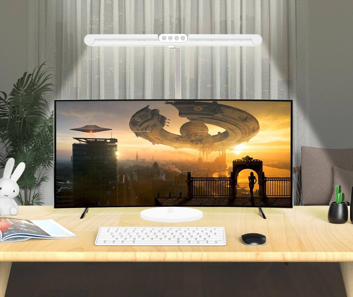 Alt View 4. FINEAK - Architect LED Desk Lamp-Eye-Care, Adjustable, Remote Control - Light White.