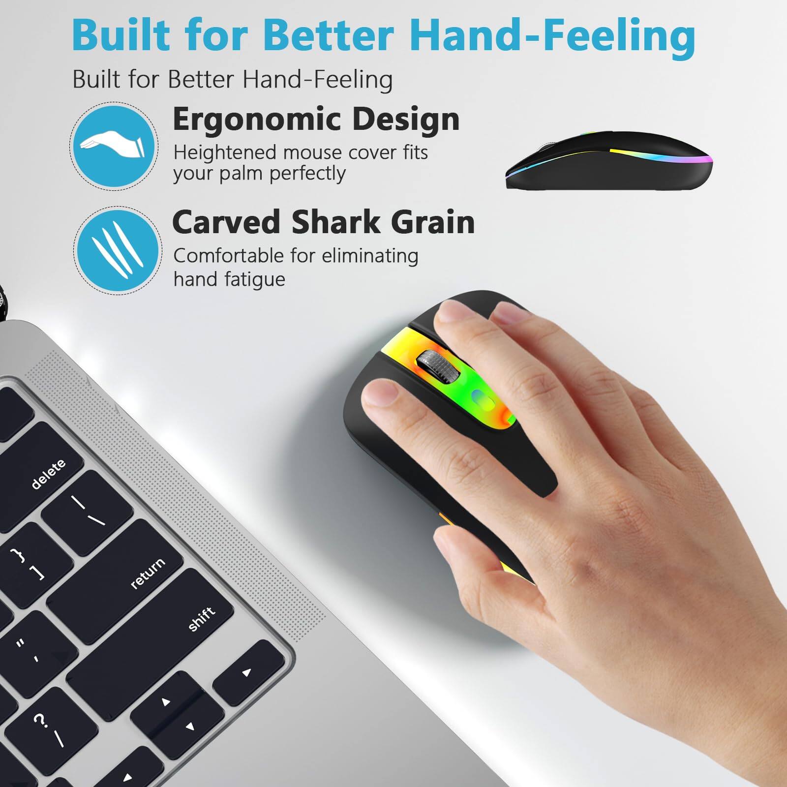 Built for Better Hand-Feeling

Built for Better Hand-Feeling

Ergonomic Design
Heightened mouse cover fits your palm perfectly

Carved Shark Grain
Comfortable for eliminating hand fatigue