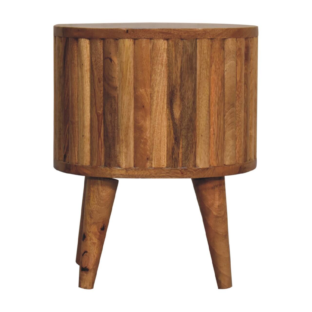 Alt View 5. Artisan Furniture - Artisan Furniture Solid Wood Stripe Nightstand, 2 Drawers, Nordic Legs, Oak - Oak.