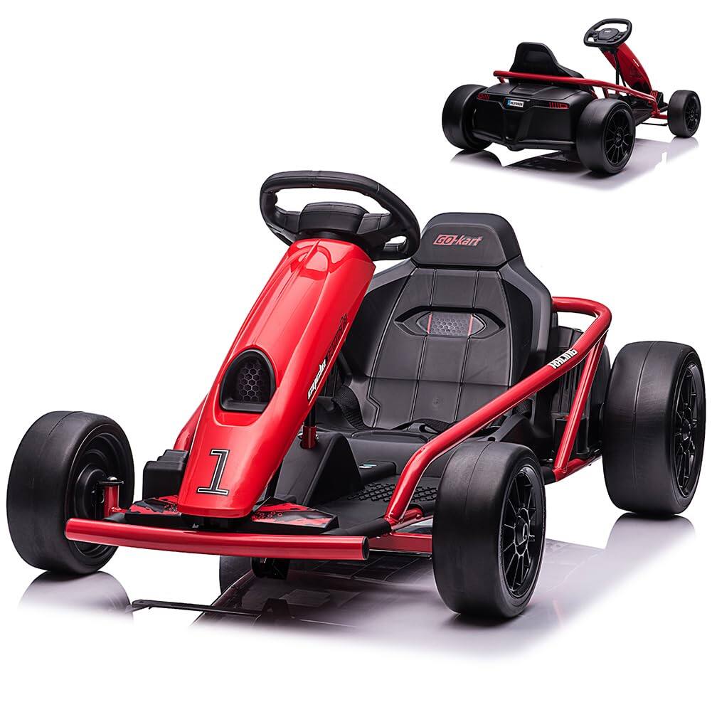 GARVEE - Outdoor Ride on Go Kart for Kids 8-11 Year - Red