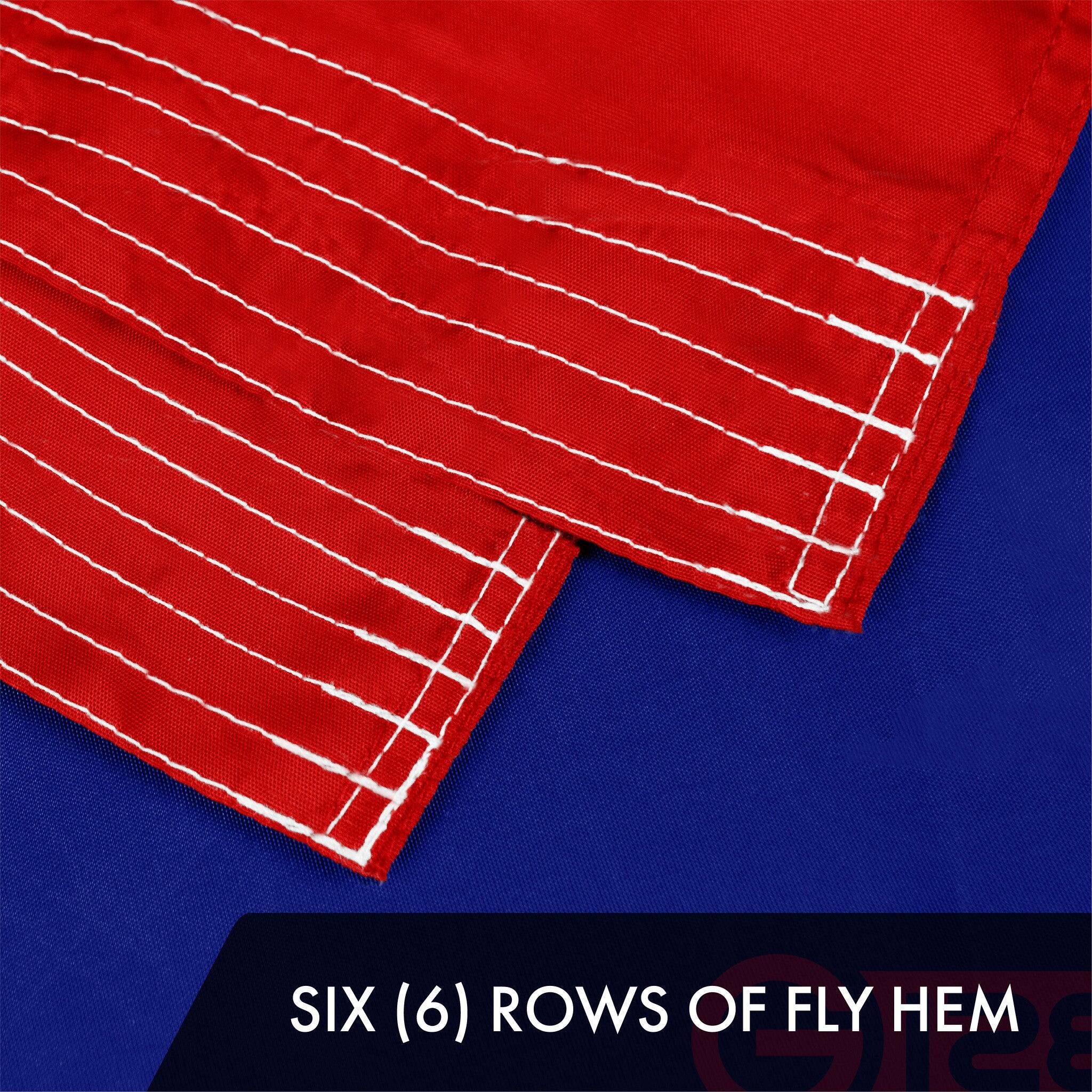 SIX (6) ROWS OF FLY HEM